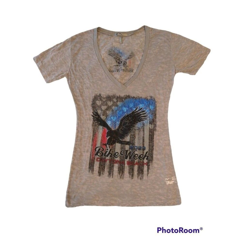 Hot leathers July 4th Motorcycle  bike week 2023 ladies top 2xl